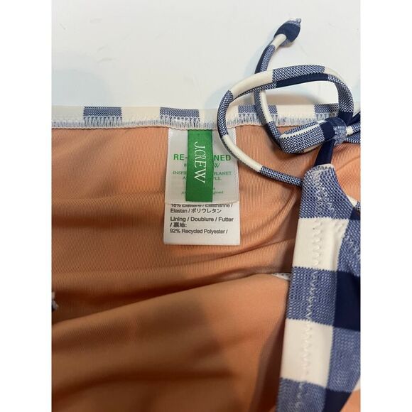 J. Crew String Hipster Bikini Bottom in Gingham Sz. M - Picture 4 of 6